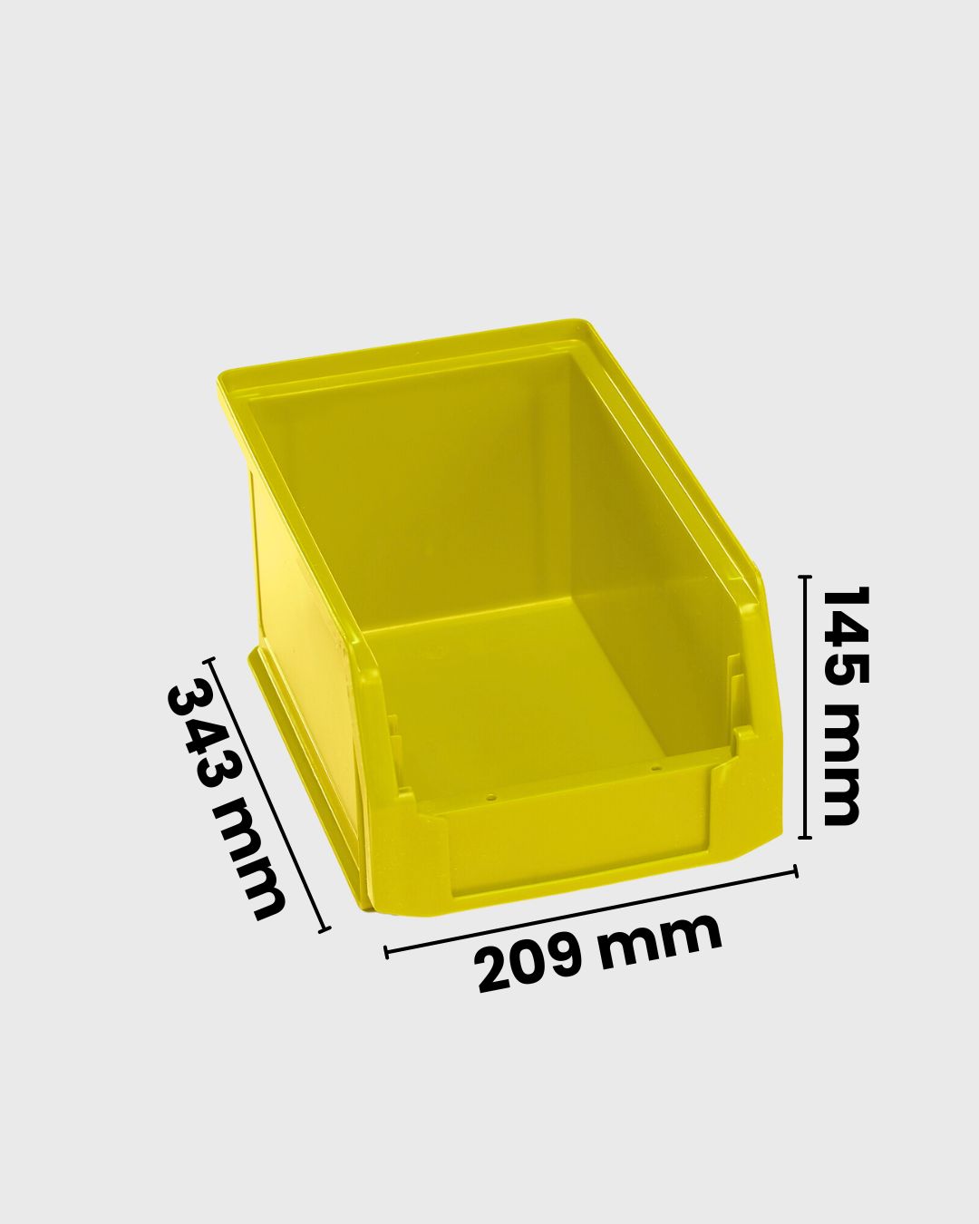 Sichtlagerkasten LF 321 gelb mit maßen