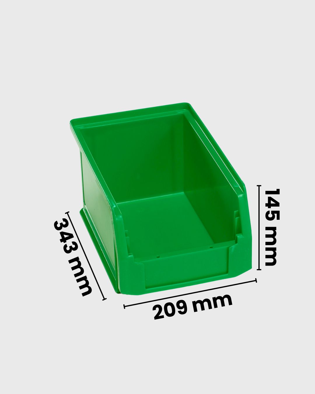 Sichtlagerkasten LF 321 grün mit maßen