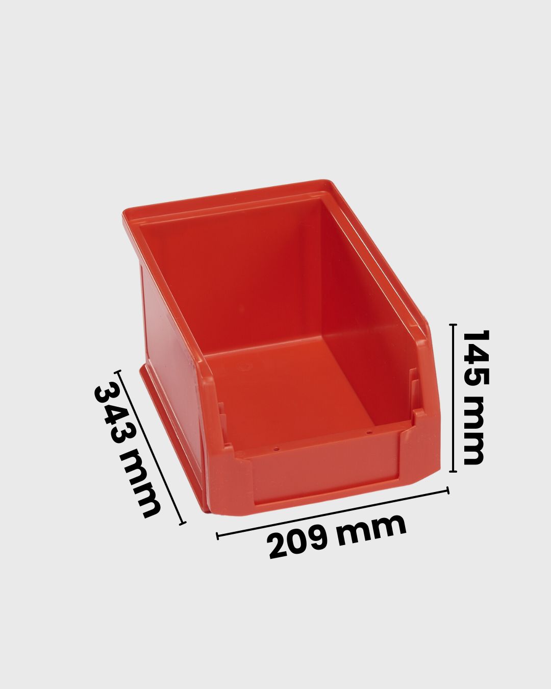 Sichtlagerkasten LF 321 rot mit maßen