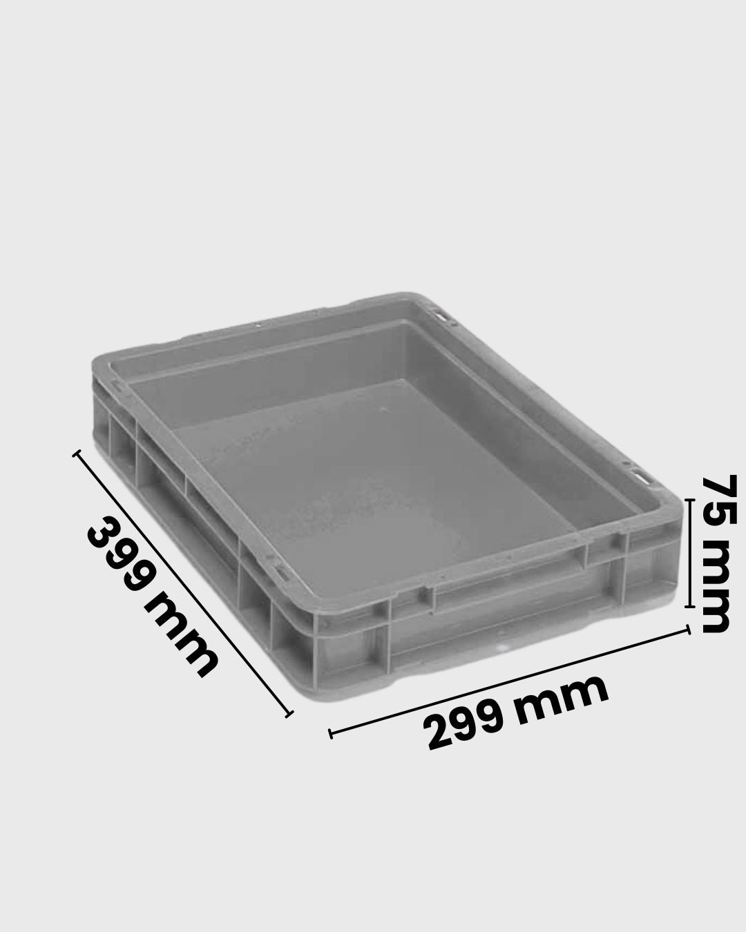 Euro Box Serie EF 4070 grau mit Maßen