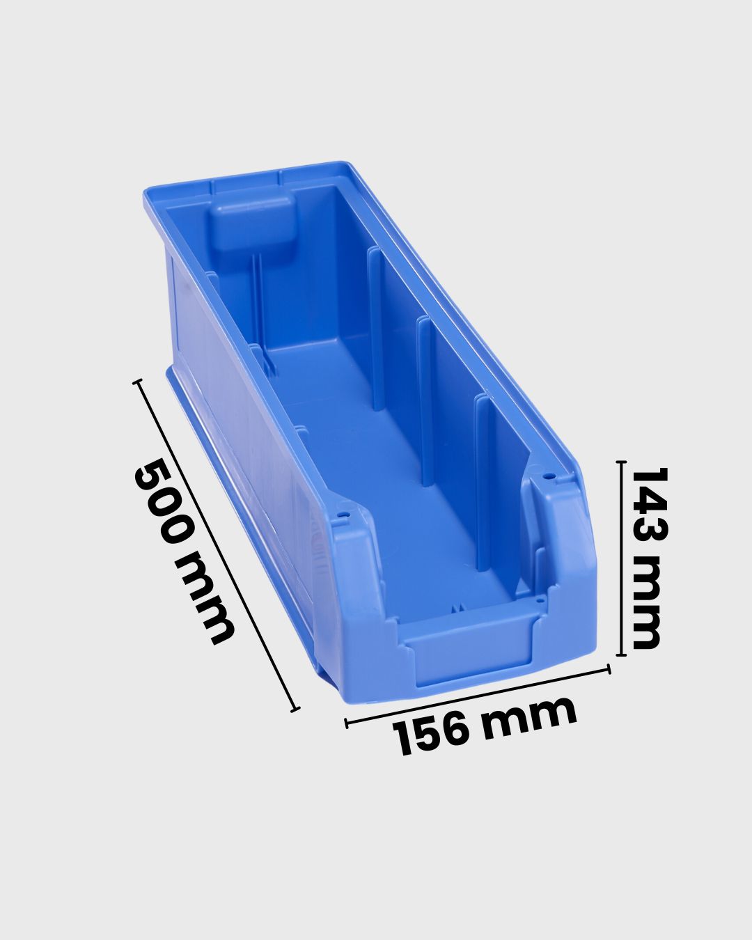 Sichtlagerkasten LF 511 blau mit maßen